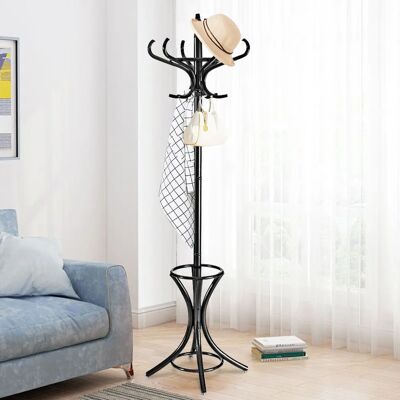 Costway - Garderobenständer - Zwart - 12 Haken - Coat Rack Costway - Garderobenständer - Zwart - 12 Haken - Coat Rack