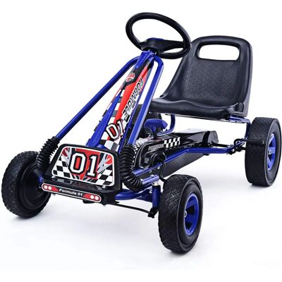 Costway - Pedal Gokart Racing - Blau - Verstellbarer Sitz - GoKart Costway - Pedal Gokart Racing - Blau - Verstellbarer Sitz - GoKart