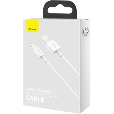 Bílý Lightning Kabel Baseus 1,5m - Rychlé Nabíjení & Přenos Dat Bílý Lightning Kabel Baseus 1,5m - Rychlé Nabíjení & Přenos Dat