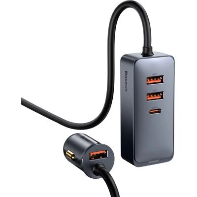 Chargeur voiture Baseus CCBT-B0G à charge rapide - Gris Chargeur voiture Baseus CCBT-B0G à charge rapide - Gris
