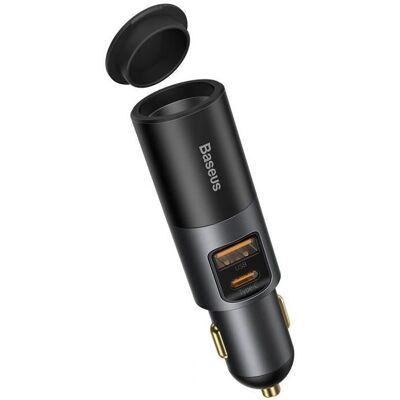 Šedá nabíječka do auta Baseus - Rychlé nabíjení USB USB-C Šedá nabíječka do auta Baseus - Rychlé nabíjení USB USB-C