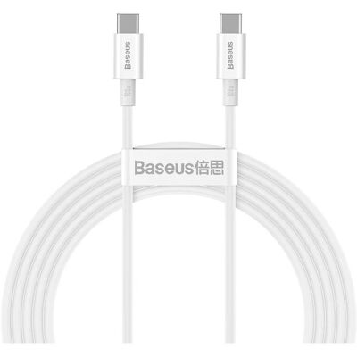 Baseus Weißes USB-C-auf-USB-C Schnellladekabel Baseus Weißes USB-C-auf-USB-C Schnellladekabel