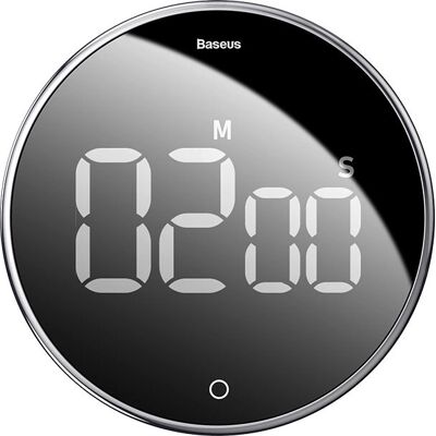 Baseus Black Magnetic Digital Kitchen Timer - Rotary Countdown Timer Baseus Black Magnetic Digital Kitchen Timer - Rotary Countdown Timer
