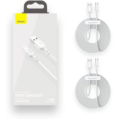 USB-kaapeli Baseus TZCATZJ-02 - 1,5m - Valkoinen - USB-C & USB-A USB-kaapeli Baseus TZCATZJ-02 - 1,5m - Valkoinen - USB-C & USB-A