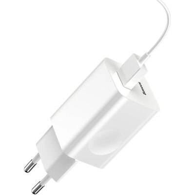 Bílá nabíječka Baseus 24W - Rychlé nabíjení - USB-A univerzální Bílá nabíječka Baseus 24W - Rychlé nabíjení - USB-A univerzální