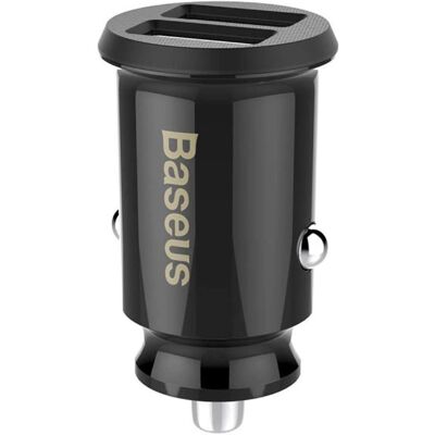 Carregador de carro Baseus USB Duplo - 15W - Preto Carregador de carro Baseus USB Duplo - 15W - Preto