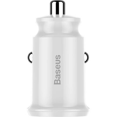 Chargeur voiture blanc Baseus - 3.1A Dual USB - Auto & Extérieur Chargeur voiture blanc Baseus - 3.1A Dual USB - Auto & Extérieur