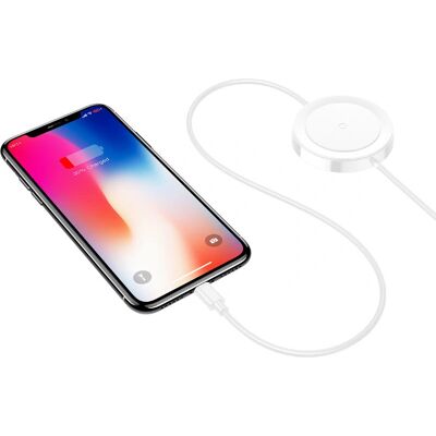 Baseus Chargeur Sans Fil avec Câble Lightning - Charge sans fil, Apple, Blanc Baseus Chargeur Sans Fil avec Câble Lightning - Charge sans fil, Apple, Blanc