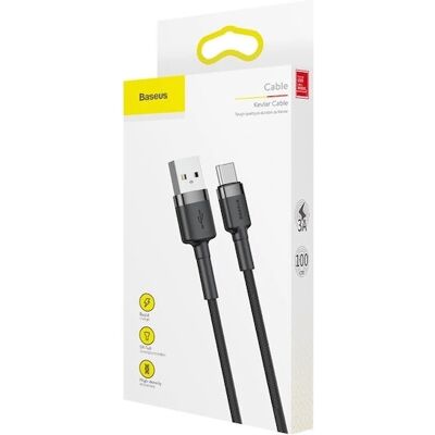 Baseus Schwarzes 1m USB-C Kabel - Handy-Zubehör Baseus Schwarzes 1m USB-C Kabel - Handy-Zubehör