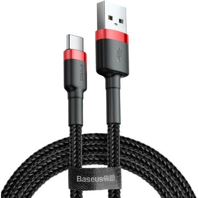 USB Kabel Baseus Cafule 2m - Černá/Červená USB A na USB C USB Kabel Baseus Cafule 2m - Černá/Červená USB A na USB C