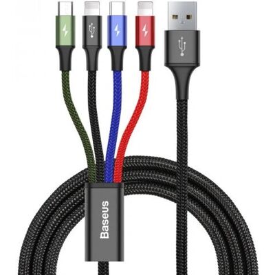 4-v-1 USB-C Lightning Micro-USB Kabel od Baseus - 1,2m 4-v-1 USB-C Lightning Micro-USB Kabel od Baseus - 1,2m
