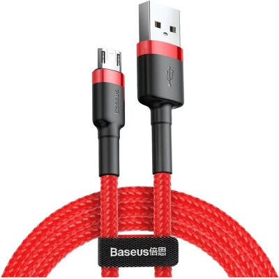 Baseus CAMKLF-B91 USB-kábel - 1m, Fekete & Piros - Micro USB Baseus CAMKLF-B91 USB-kábel - 1m, Fekete & Piros - Micro USB