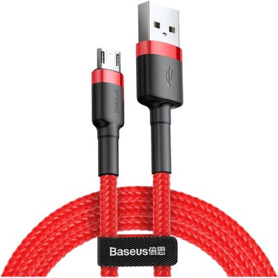 Baseus USB Kabel - 2m Rot Nylongeflecht Micro-USB Baseus USB Kabel - 2m Rot Nylongeflecht Micro-USB
