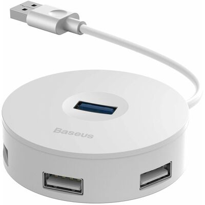 Baseus Hub USB Blanc - USB 3.0 + 2.0 4 Ports - Compact 15cm - Publicité Baseus Hub USB Blanc - USB 3.0 + 2.0 4 Ports - Compact 15cm - Publicité
