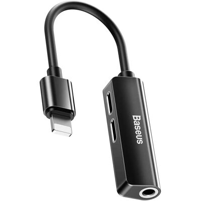 Adaptador Lightning Baseus L52 - 2x Lightning + 3.5mm Jack - Audio y Carga Adaptador Lightning Baseus L52 - 2x Lightning + 3.5mm Jack - Audio y Carga