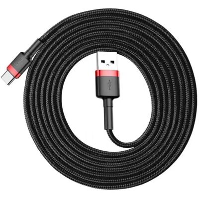 Baseus USB-kábel 3m Fekete/Red - USB 2.0 / USB-C Baseus USB-kábel 3m Fekete/Red - USB 2.0 / USB-C