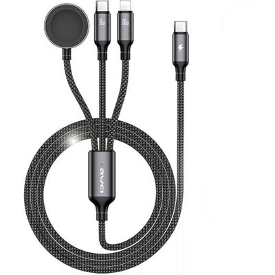 Kabel AWEI W23 3 w 1 USB-C/Lightning/Watch - 100W, 10W, 2.5W Kabel AWEI W23 3 w 1 USB-C/Lightning/Watch - 100W, 10W, 2.5W