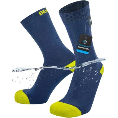 Chaussettes ultra fines imperméables Dexshell Marine-Limé - Chaussettes - Publicité Chaussettes ultra fines imperméables Dexshell Marine-Limé - Chaussettes - Publicité