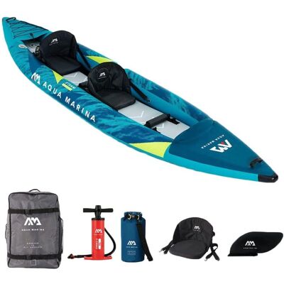 Aqua Marina Steam 412cm Versatile Inflatable Kayak - Blue - 2 Person Aqua Marina Steam 412cm Versatile Inflatable Kayak - Blue - 2 Person