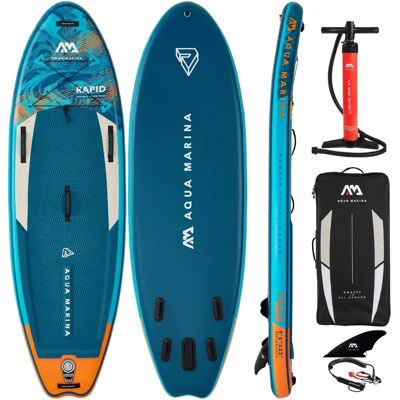 Aqua Marina Rapid 9'6" Prancha de paddle inflável - Conjunto Aqua Marina Rapid 9'6" Prancha de paddle inflável - Conjunto