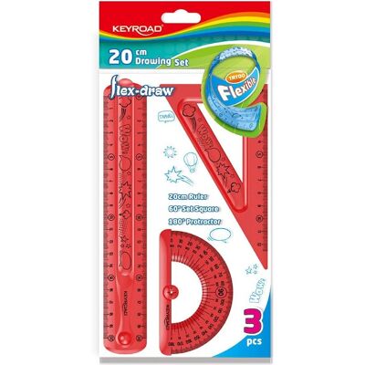 Keyroad - 300.971698 - 20 cm - 3 pièces - Ensemble de géométrie Keyroad - 300.971698 - 20 cm - 3 pièces - Ensemble de géométrie