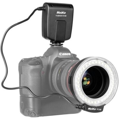 Meike FC 100 Anneau Flash - Éclairage macro & portrait - Publicité Meike FC 100 Anneau Flash - Éclairage macro & portrait - Publicité
