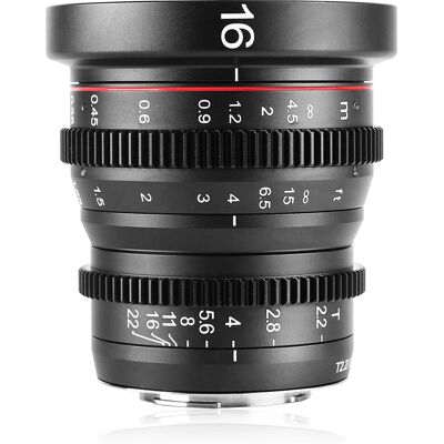 Meike 16mm T2.2 Micro Four Thirds Kinolinse - Schwarz Meike 16mm T2.2 Micro Four Thirds Kinolinse - Schwarz
