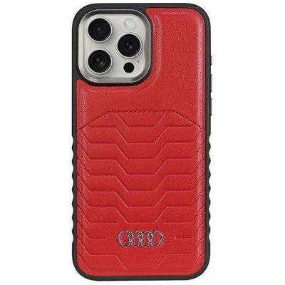 Audi iPhone 15 Pro MagSafe Lederhülle - Rot Audi iPhone 15 Pro MagSafe Lederhülle - Rot