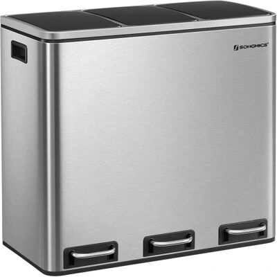 Songmics 3-Compartment Soft-Close Pedal Recycling Bin - 54L Songmics 3-Compartment Soft-Close Pedal Recycling Bin - 54L