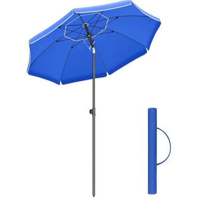 SONGMICS Blue 1.6m Sun Protection Beach Umbrella - Beach Umbrella SONGMICS Blue 1.6m Sun Protection Beach Umbrella - Beach Umbrella