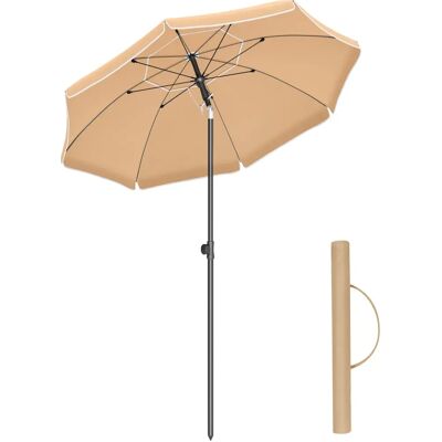 Parasol de protecție solară SONGMICS 1,6m, Taupe - Parasol de plajă Parasol de protecție solară SONGMICS 1,6m, Taupe - Parasol de plajă