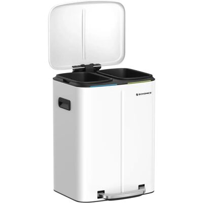 Songmics Treteimer 2 x 20l - Weiß Songmics Treteimer 2 x 20l - Weiß