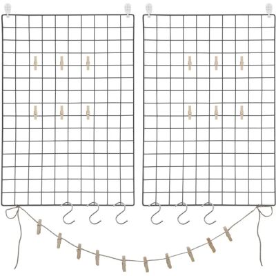 Decoración de pared de malla metálica negra SONGMICS - Juego de 2 Decoración de pared de malla metálica negra SONGMICS - Juego de 2