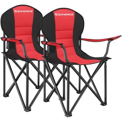 Chaise de Camping Pliable SONGMICS - Capacité 250 kg, Rouge Chaise de Camping Pliable SONGMICS - Capacité 250 kg, Rouge
