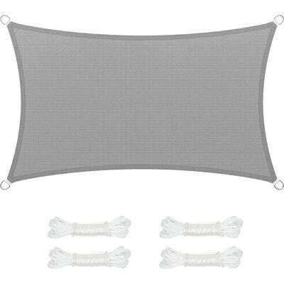 SONGMICS Sonnensegel 3 x 5 m - UV-Schutz - Wasserpermeites Gewebe - Einfache Montage - Sonnensegel SONGMICS Sonnensegel 3 x 5 m - UV-Schutz - Wasserpermeites Gewebe - Einfache Montage - Sonnensegel