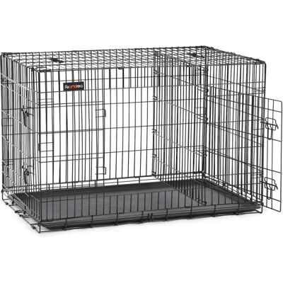 FEANDREA Hundekäfig mit 2 Türen, Schwarz / XXL FEANDREA Hundekäfig mit 2 Türen, Schwarz / XXL