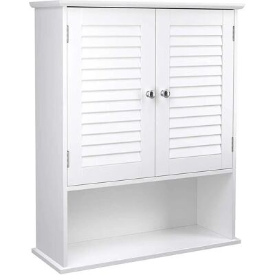 Vasagle BBC27WT Wand-Schrank - Verstellbare Regale, Doppeltüren, Weiß Vasagle BBC27WT Wand-Schrank - Verstellbare Regale, Doppeltüren, Weiß