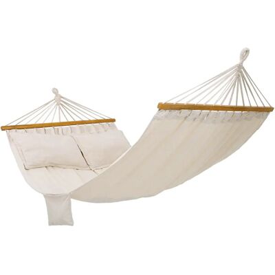 Hamac SONGMICS - 210x150cm, Beige, Coussins, Portable - Intérieur & Extérieur - Publicité Hamac SONGMICS - 210x150cm, Beige, Coussins, Portable - Intérieur & Extérieur - Publicité