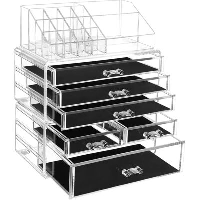 SONGMICS Klare Acryl-Make-up-Organizer - Stapelbar, Wasserdicht SONGMICS Klare Acryl-Make-up-Organizer - Stapelbar, Wasserdicht