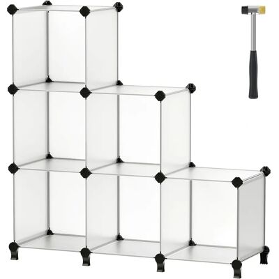 SONGMICS White Plastic Storage Unit - 6 Cubes - Household & Office Storage SONGMICS White Plastic Storage Unit - 6 Cubes - Household & Office Storage