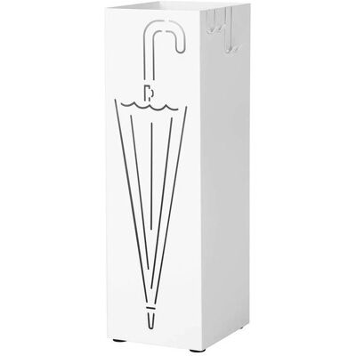 Songmics LUC01W Metall Weiß Regenschirmständer mit Haken und Wasserwanne Songmics LUC01W Metall Weiß Regenschirmständer mit Haken und Wasserwanne