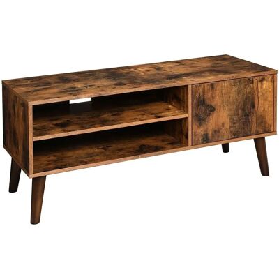 ART PLANET Braun TV Möbel mit Regalen & Rollen - TV Stand ART PLANET Braun TV Möbel mit Regalen & Rollen - TV Stand