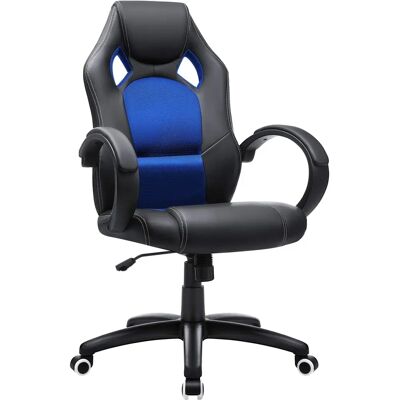 SONGMICS Blaue und Schwarze Drehbare Bürostuhl - Bürostuhl SONGMICS Blaue und Schwarze Drehbare Bürostuhl - Bürostuhl