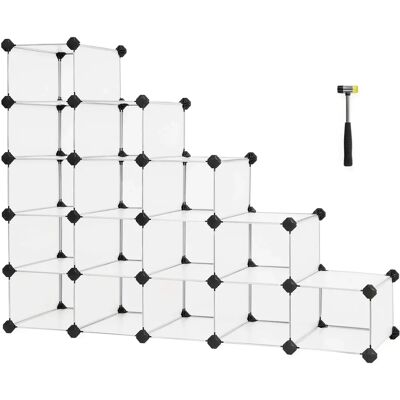 SONGMICS White 16-Cube Modular Shoe Rack - Shoe & Clothes Organizer SONGMICS White 16-Cube Modular Shoe Rack - Shoe & Clothes Organizer