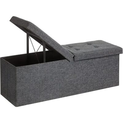 Puff de armazenamento Songmics - Banco dobrável para sapatos - Cinza escuro Puff de armazenamento Songmics - Banco dobrável para sapatos - Cinza escuro
