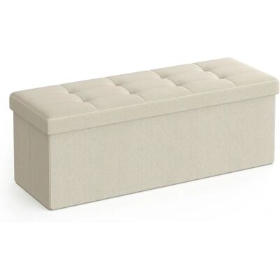 Banquette de depozitare multifuncțională - Material asemănător inului, 300kg, 110x38x38cm Banquette de depozitare multifuncțională - Material asemănător inului, 300kg, 110x38x38cm