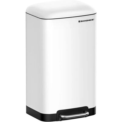 Songmics Contenitore Bianco con Pedale da 30L e Coperchio Morbido - Contenitore Songmics Contenitore Bianco con Pedale da 30L e Coperchio Morbido - Contenitore