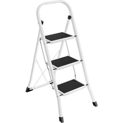 SONGMICS White 3 Step Ladder - Step Ladder SONGMICS White 3 Step Ladder - Step Ladder