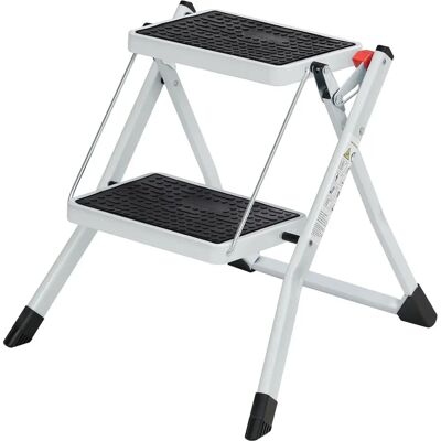 Songmics Modelo - Escalera plegable de acero pesado - 2 peldaños Songmics Modelo - Escalera plegable de acero pesado - 2 peldaños