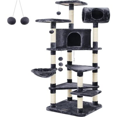 SONGMICS Large Multi-level Cat Tree - Smoky Grey - Cat Furniture SONGMICS Large Multi-level Cat Tree - Smoky Grey - Cat Furniture